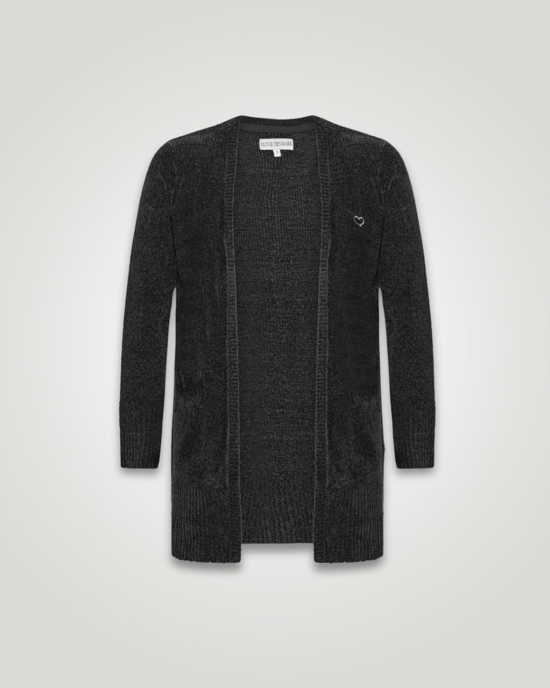 Lang Strikket Cardigan, black
