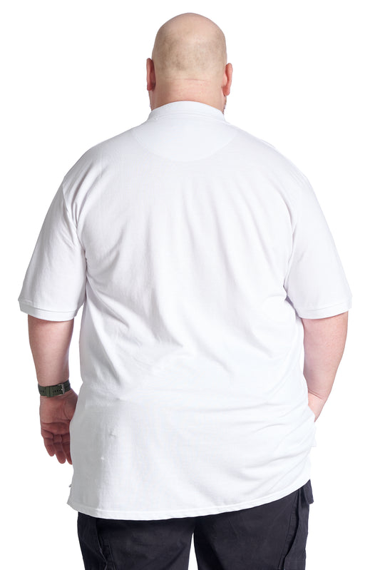 Plus size Polo til mænd – Klassisk design – Str. XL til 8XL - White