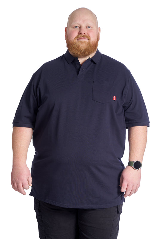 Plus size Polo til mænd – Klassisk design – Str. XL til 8XL - Navy