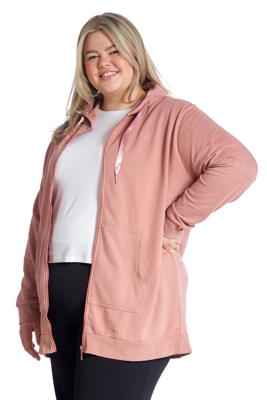 Plus size zip hoodie Ash Rose – Dame Str. 42-60