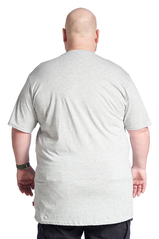 Plus size T-shirt til mænd i bomuld – Str. XL til 8XL - Grey Melange