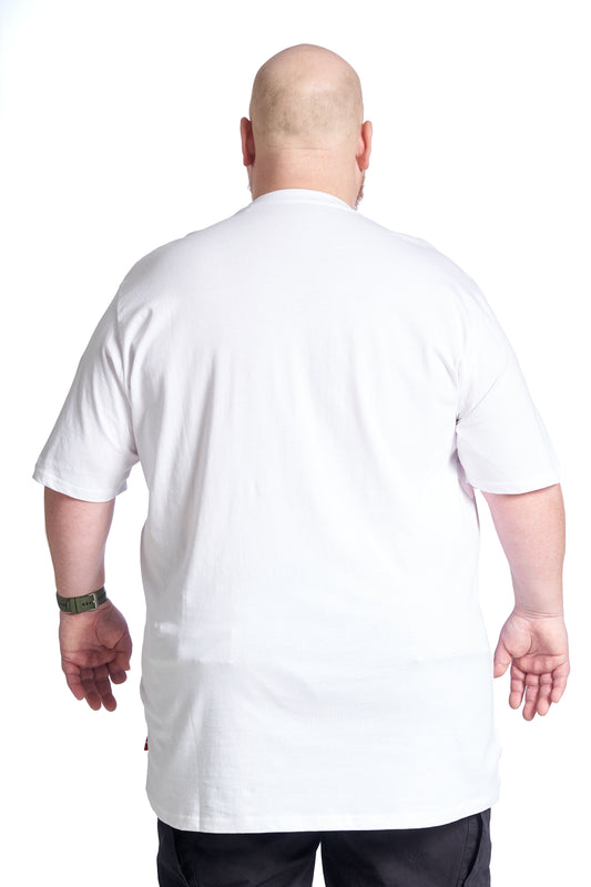 Plus size T-shirt til mænd i bomuld – Str. XL til 8XL - White