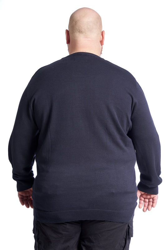 Plus Size Striktrøje til mænd – Str. XL til 8XL - Navy