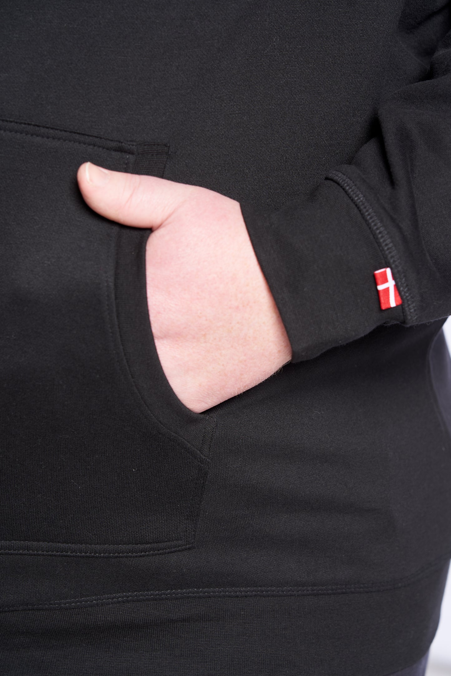 Plus Size Zip hoodie til mænd – Klassisk hættetrøje med lynlås-Black