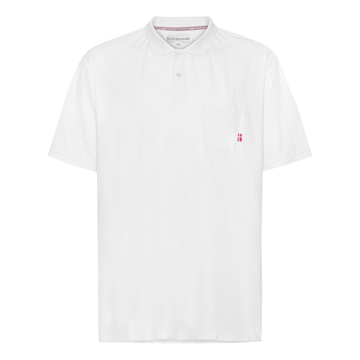Plus size Polo til mænd – Klassisk design – Str. XL til 8XL - White