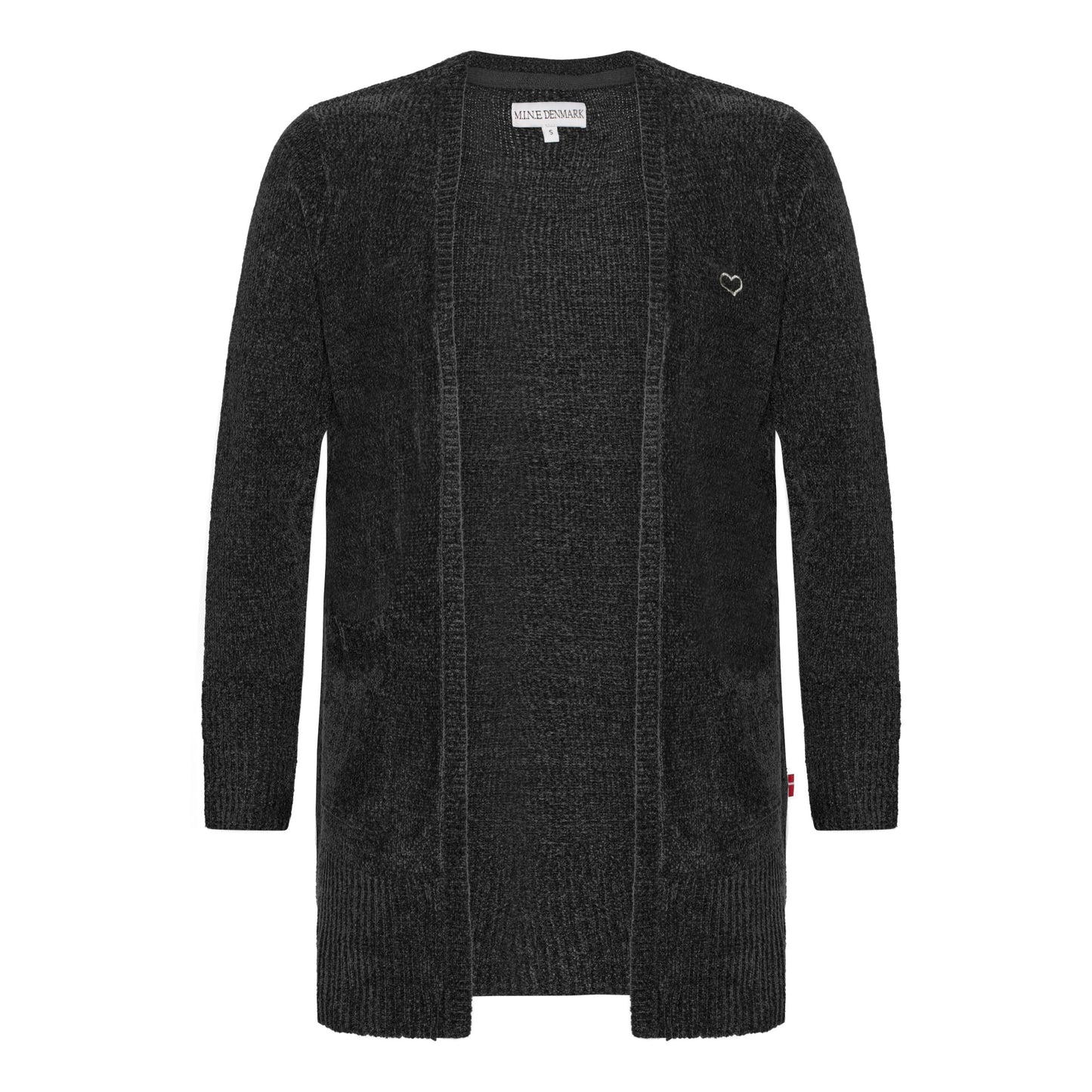 Lang Strikket Cardigan Plus Size – Dame Str. 42 til 60 - Black