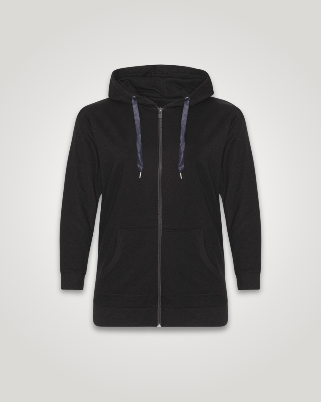 plus size zip hoodie black