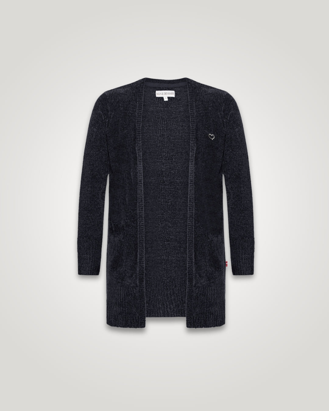 Lang Strikket Cardigan, navy