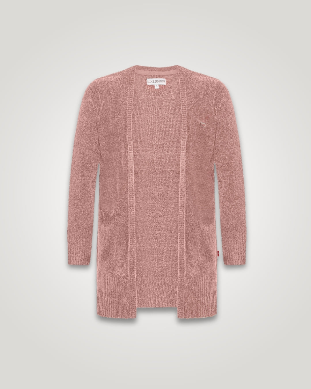 Lang Strikket Cardigan, ash rose