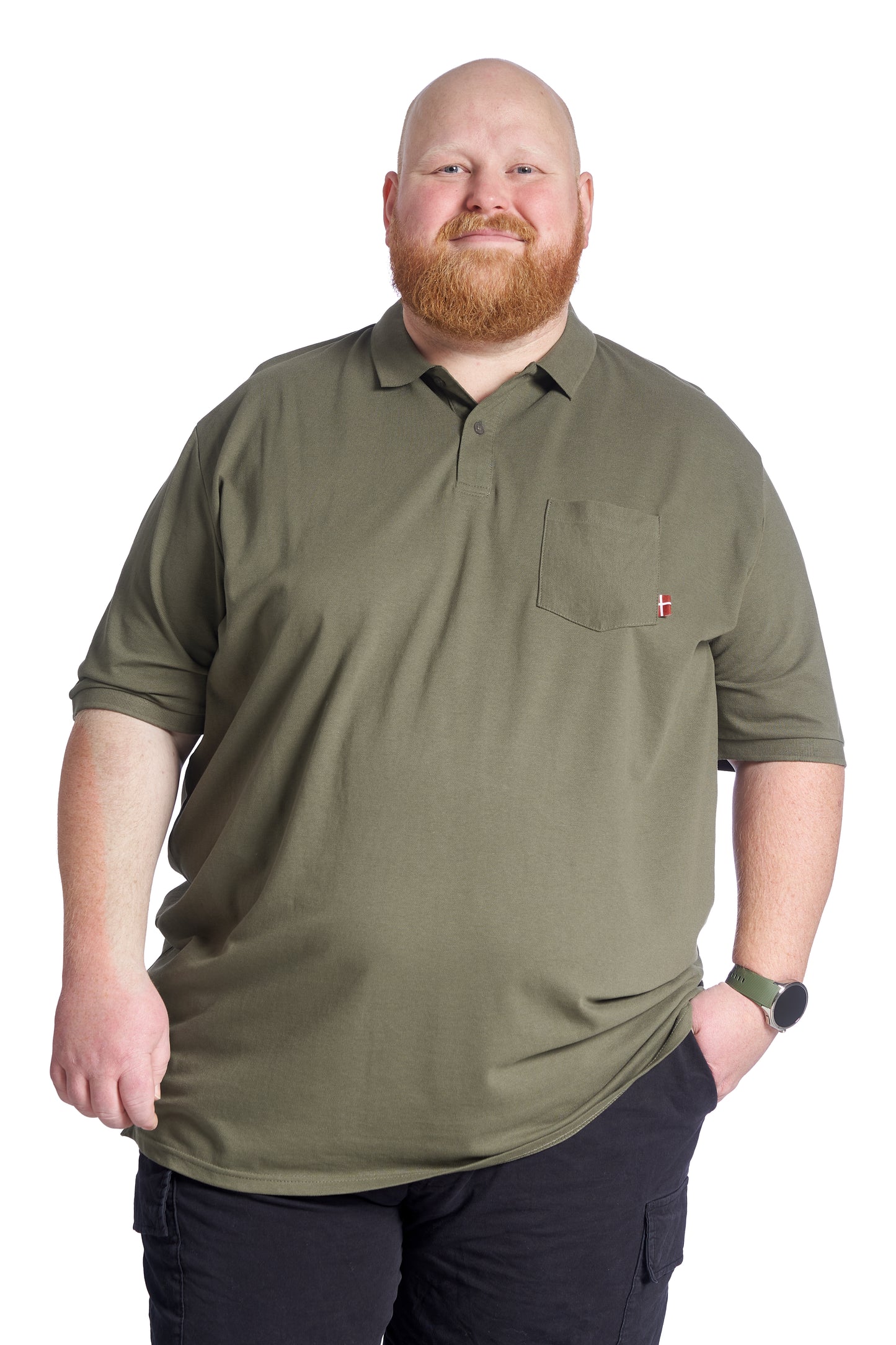 Plus size Polo til mænd – Klassisk design – Str. XL til 8XL - Army