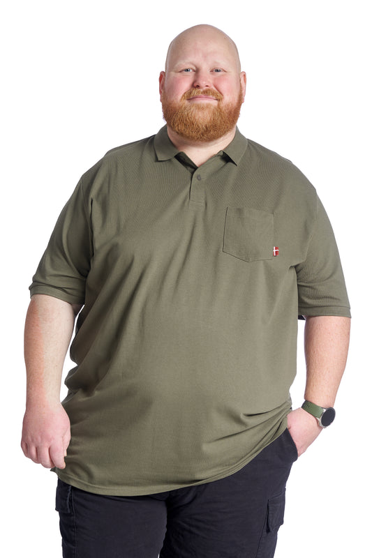 Plus size Polo til mænd – Klassisk design – Str. XL til 8XL - Army