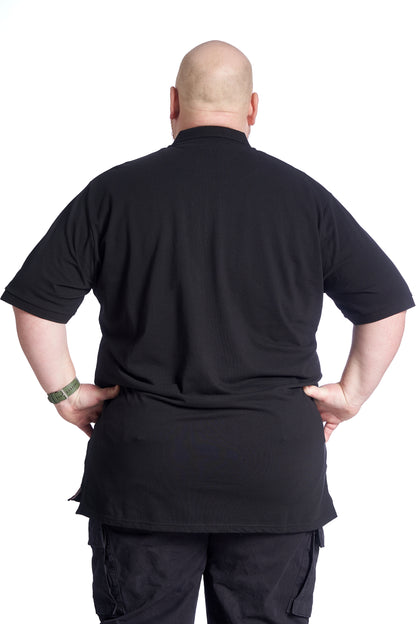 Plus size Polo til mænd – Klassisk design – Str. XL til 8XL - Black