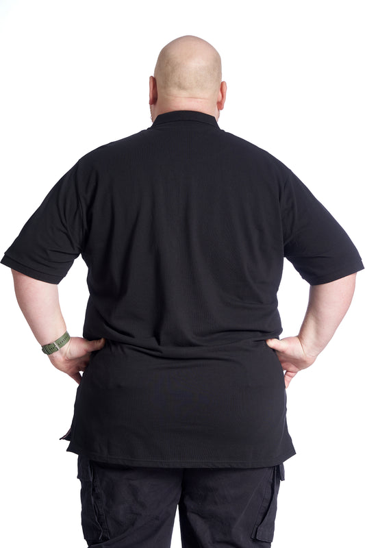 Plus size Polo til mænd – Klassisk design – Str. XL til 8XL - Black