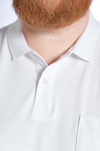 Polo-Shirt für Herren in großen Größen – Klassisches Design – Größen XL bis 8XL – Weiß 