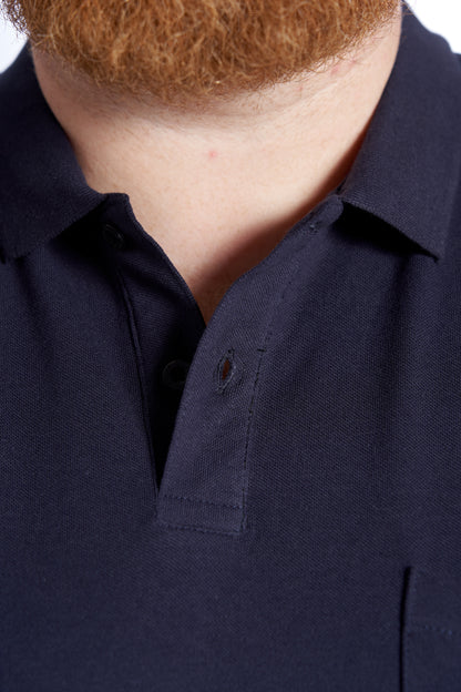Plus size Polo til mænd – Klassisk design – Str. XL til 8XL - Navy