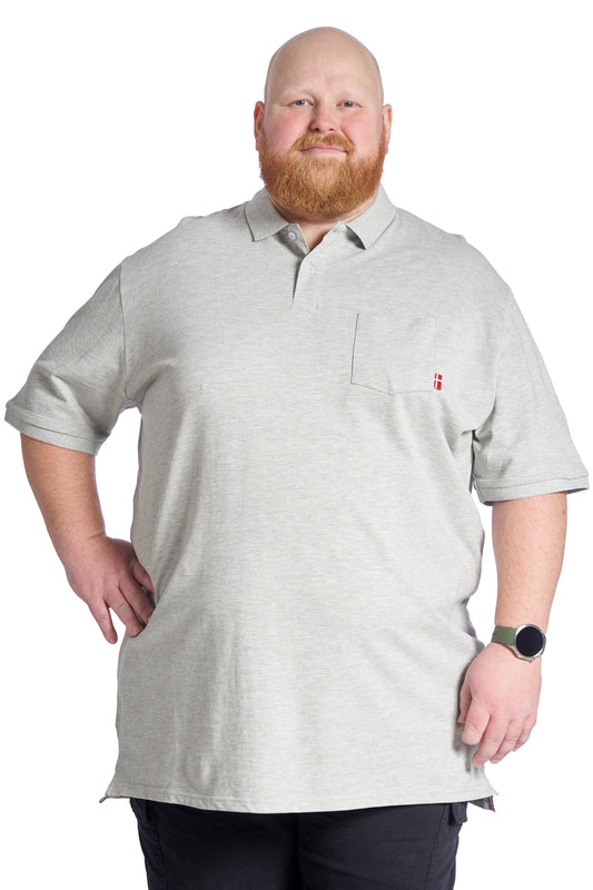 Plus size Polo til mænd – Klassisk design – Str. XL til 8XL - Grey