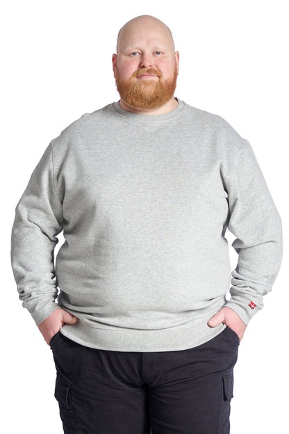 Plus size Sweatshirt for men – Size XL to 8X - Grey Melange 