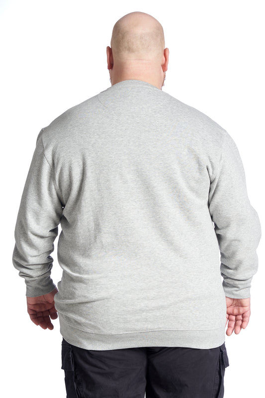 Plus size Sweatshirt til mænd – Str. XL til 8X - Grey Melange