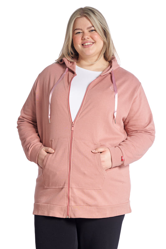 Plus size zip hoodie Ash Rose – Dame Str. 42-60