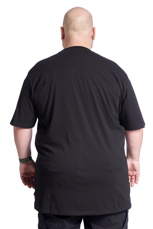 Plus size T-shirt til mænd i bomuld – Str. XL til 8XL - Black