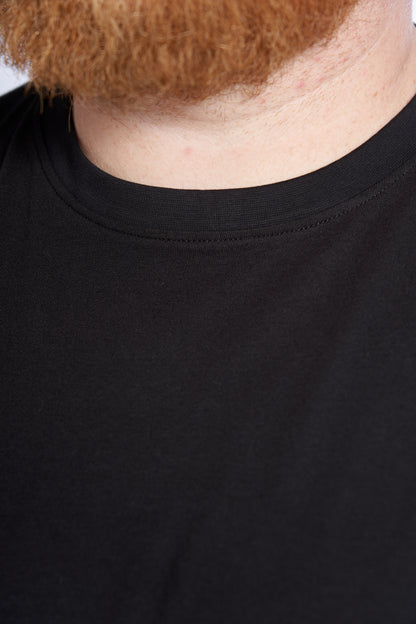 Plus size T-shirt til mænd i bomuld – Str. XL til 8XL - Black