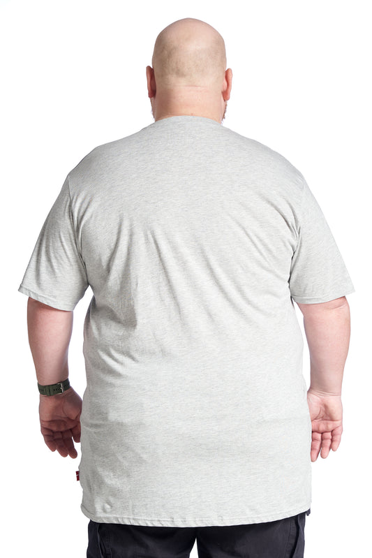 Plus size T-shirt til mænd i bomuld – Str. XL til 8XL - Grey Melange
