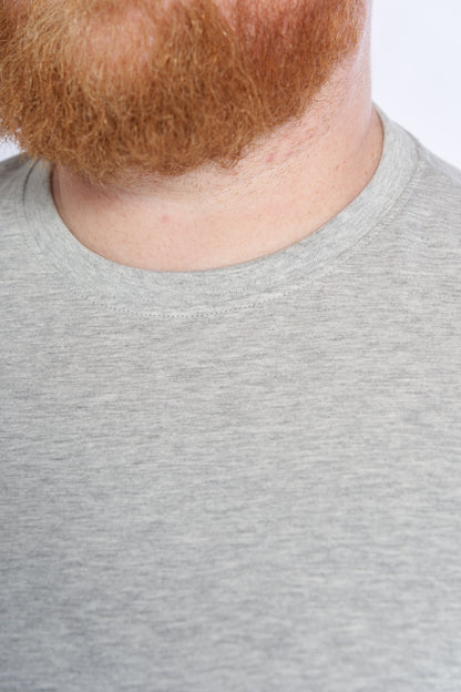 Plus size T-shirt til mænd i bomuld – Str. XL til 8XL - Grey Melange