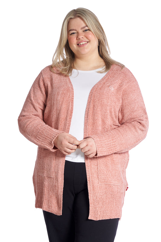 Lang Strikket Cardigan Plus Size – Dame Str. 42 til 60 - Ash Rose