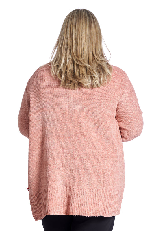 Lang Strikket Cardigan Plus Size – Dame Str. 42 til 60 - Ash Rose