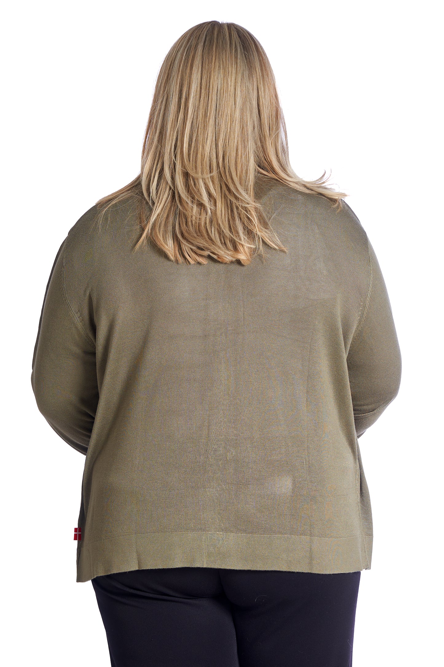 Plus size cardigan – Kort strik i Army