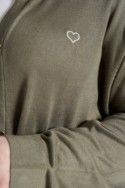 Plus size cardigan – Kort strik i Army