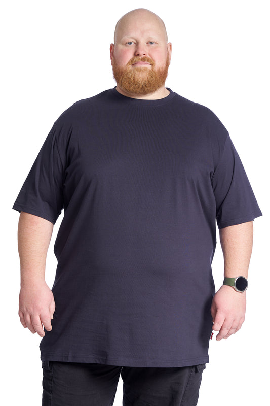 Plus size T-shirt til mænd i bomuld – Str. XL til 8XL - Navy