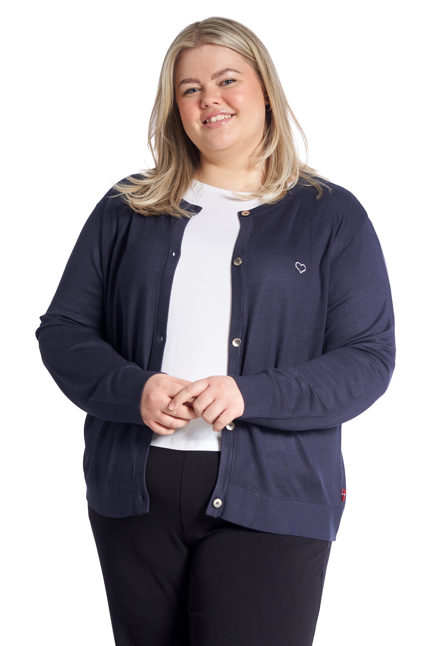 Plus size cardigan – Short knit in Navy 