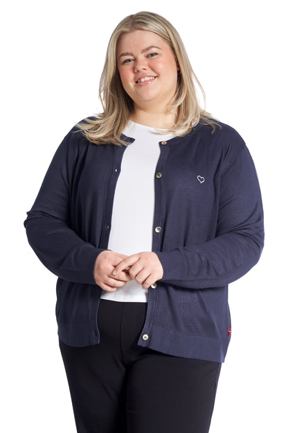 Plus size cardigan – Short knit in Navy 