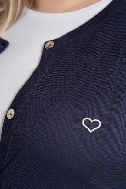 Plus size cardigan – Short knit in Navy 