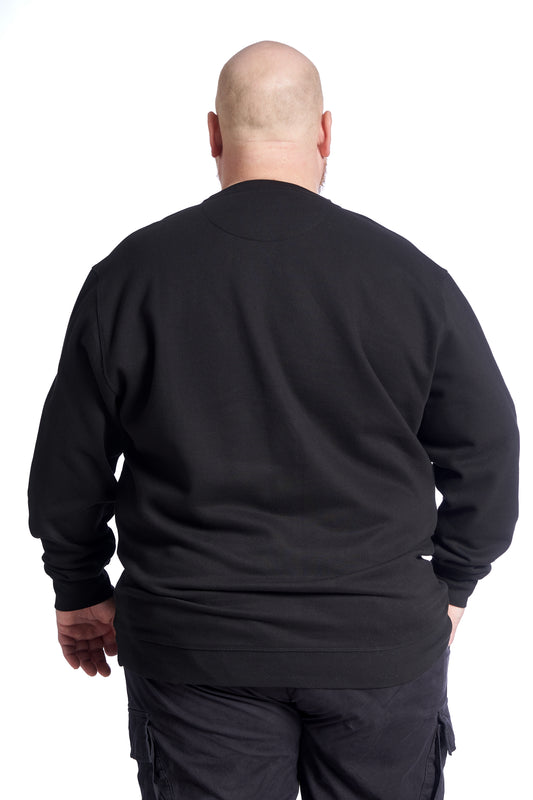 Plus size Sweatshirt til mænd – Str. XL til 8XL - Black