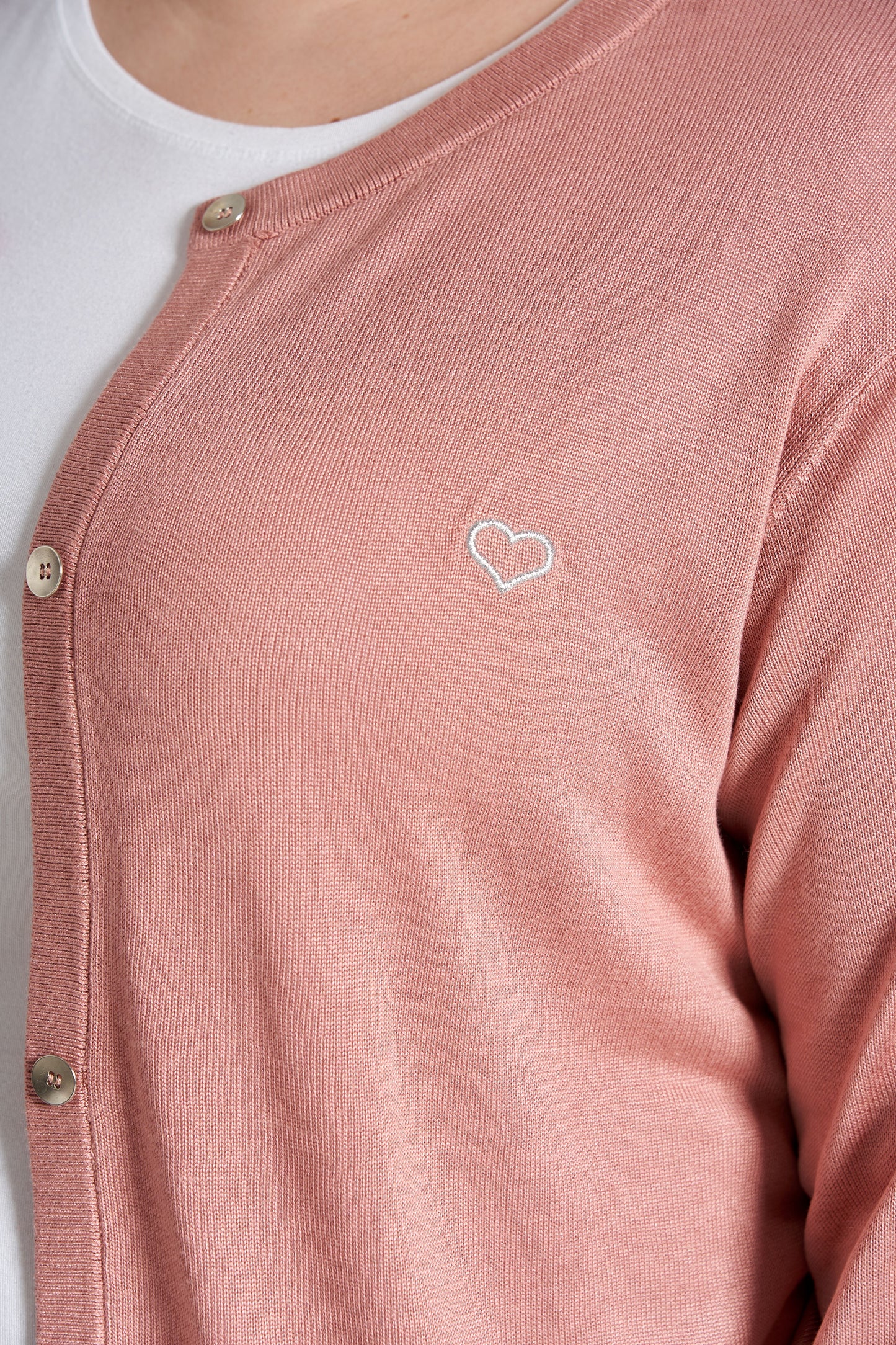 Plus size cardigan  – Kort strik i Ash Rose