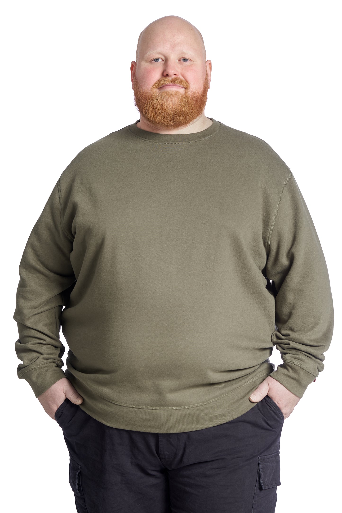 Plus size sweatshirt for men – Size XL to 8XL - Army 