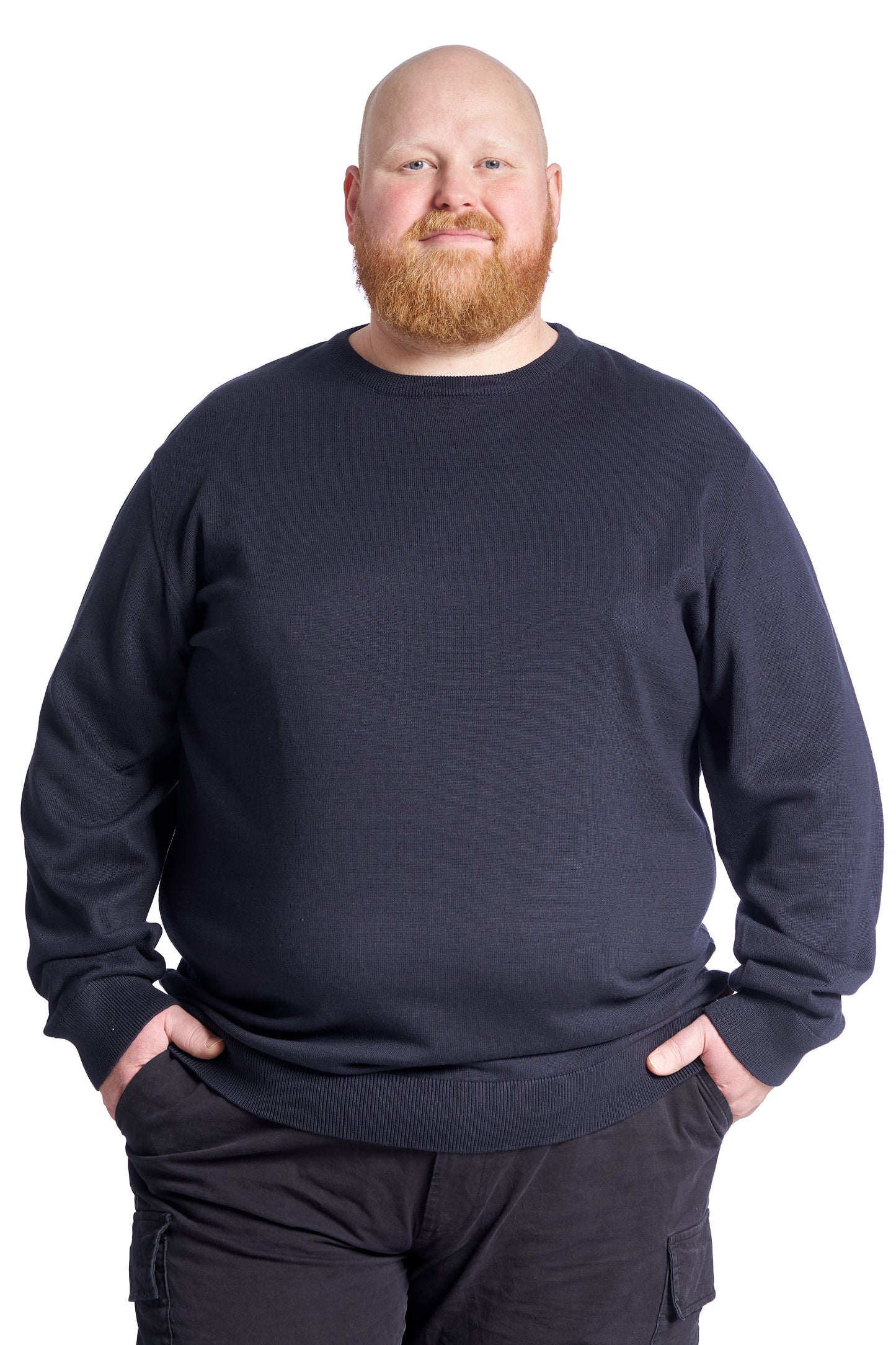 Plus Size Striktrøje til mænd – Str. XL til 8XL - Navy