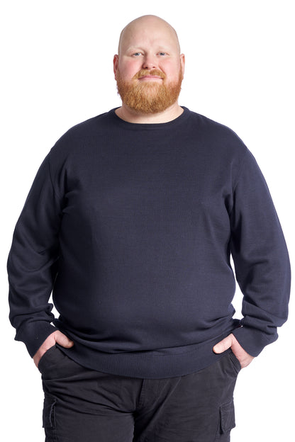 Plus Size Striktrøje til mænd – Str. XL til 8XL - Navy