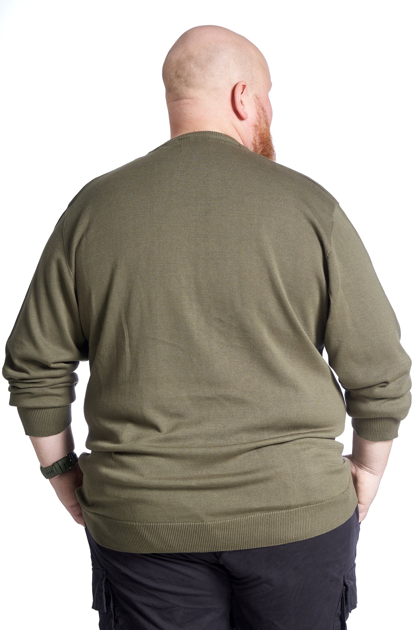 Plus Size Men's Sweater – Size XL to 8XL - Army 