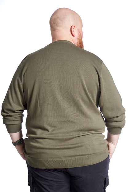 Plus Size Men's Sweater – Size XL to 8XL - Army 