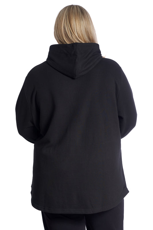 Plus size hoodie – Dame Str. 42-60 Black
