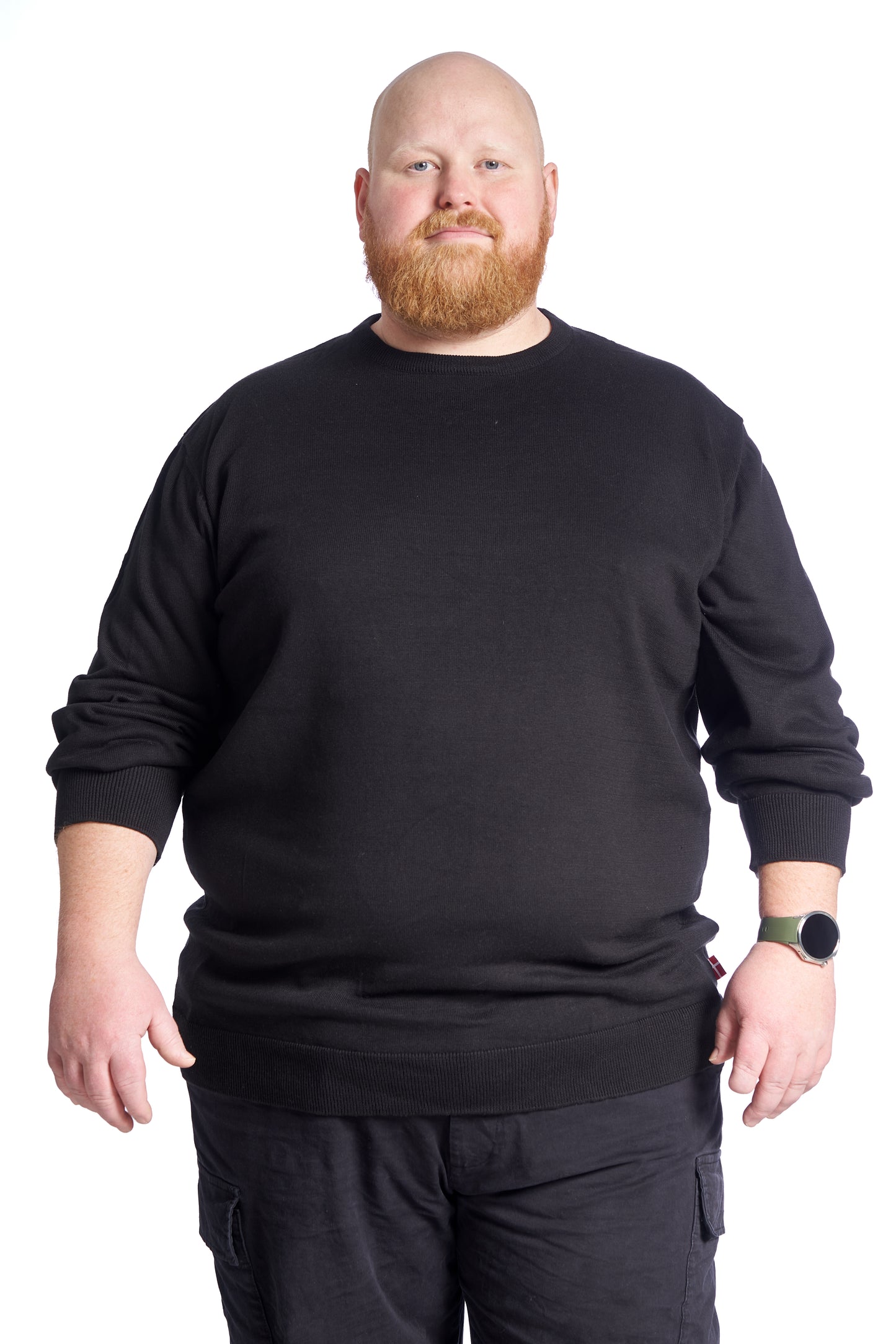 Plus Size Striktrøje til mænd – Str. XL til 8XL - Black