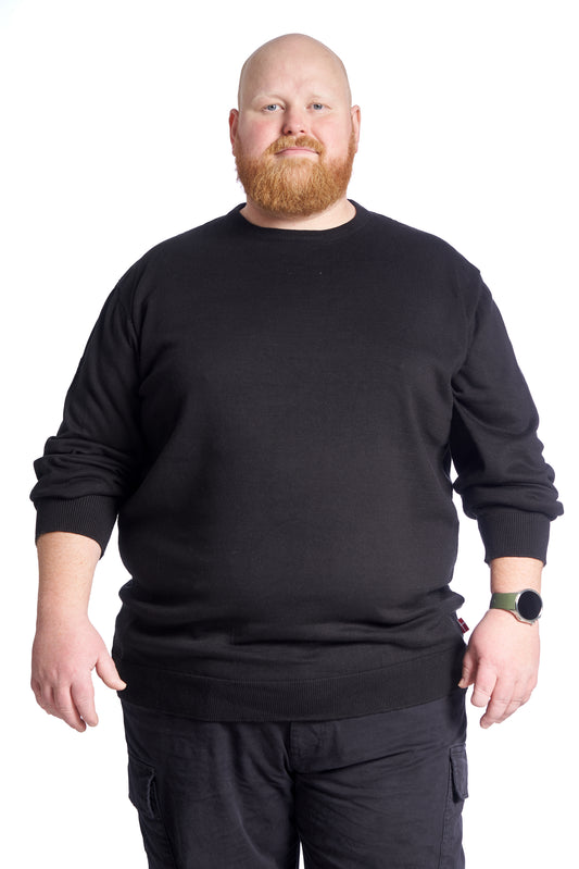 Plus Size Striktrøje til mænd – Str. XL til 8XL - Black