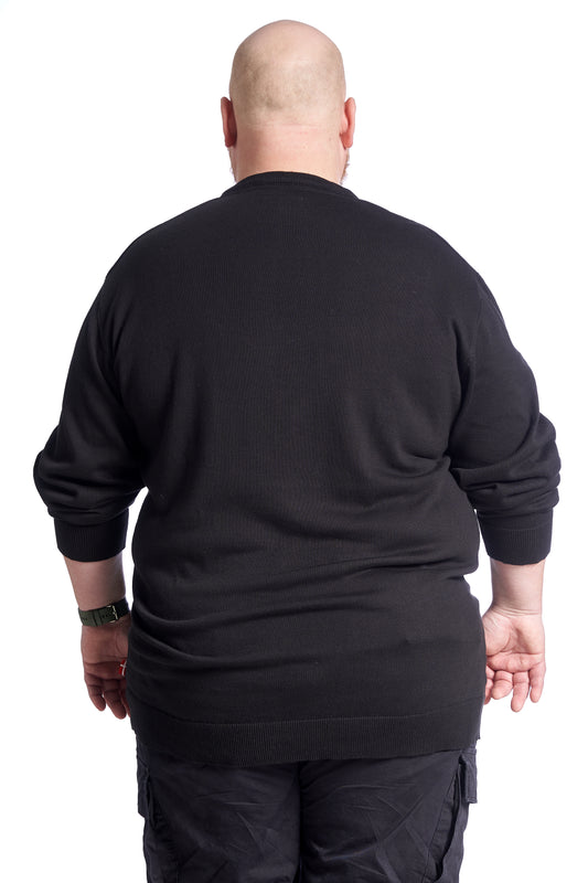 Plus Size Striktrøje til mænd – Str. XL til 8XL - Black
