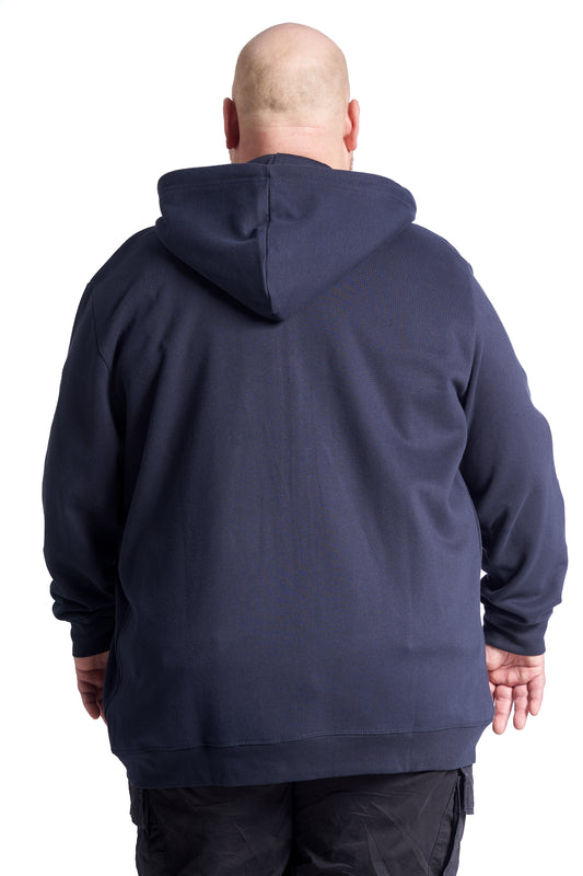 Plus size Zip hoodie til mænd – Str. XL til 8XL - Navy