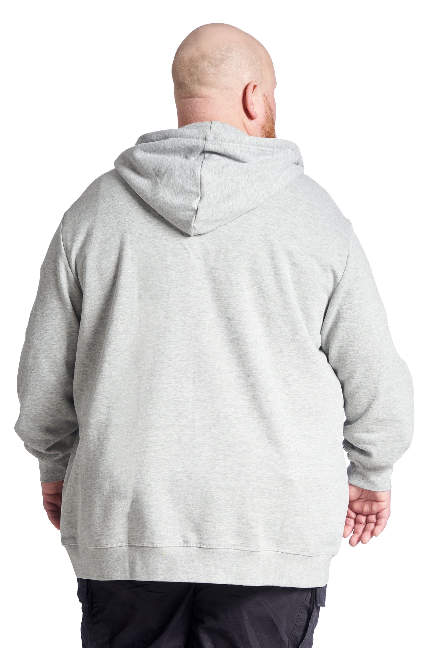 Plus Size Zip Hoodie for Men – Classic Zip Hoodie - Grey 