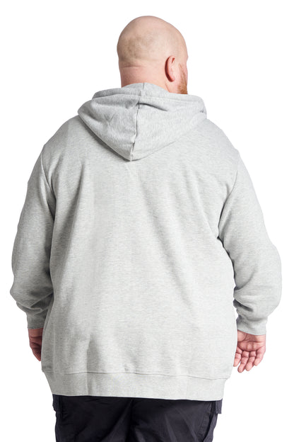 Plus Size Zip Hoodie for Men – Classic Zip Hoodie - Grey 