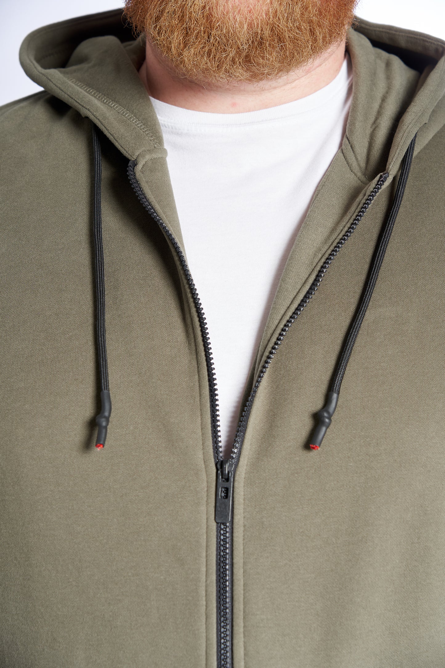 Plus Size Zip hoodie til mænd – Klassisk hættetrøje med lynlås - Army